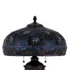 Table Lamp with Pull Chain | Blue Tiffany Stained Glass | 26" Dark Bronze