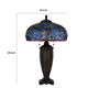 Table Lamp with Pull Chain | Blue Tiffany Stained Glass | 26" Dark Bronze