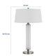 Table Lamp with LED Light | White Shade | Fluted Frosted Glass | 30"