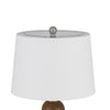 Table Lamp Set of 2 | Off White Shade | Stacked Bead Base 28" Brushed Steel