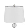 Table Lamp Set of 2 | Off White Shade | Taper Glass Base | Brushed Steel