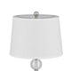 Table Lamp Set of 2 | Off White Shade | Taper Glass Base | Brushed Steel