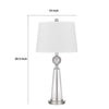 Table Lamp Set of 2 | Off White Shade | Taper Glass Base | Brushed Steel