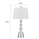 Table Lamp Set of 2 | Off White Shade | Brushed Steel Stacked Beaded Base