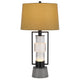 Table Lamp with LED Light | Burlap Shade | 31" Black Lantern Base