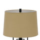 Table Lamp with LED Light | Burlap Shade | 31" Black Lantern Base