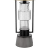 Table Lamp with LED Light | Burlap Shade | 31" Black Lantern Base