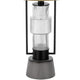 Table Lamp with LED Light | Burlap Shade | 31" Black Lantern Base