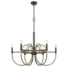 6-Light Candelabra Chandelier | 31" Antique Brass & Dark Bronze