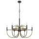 6-Light Candelabra Chandelier | 31" Antique Brass & Dark Bronze