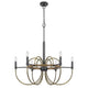 6-Light Candelabra Chandelier | 31" Antique Brass & Dark Bronze
