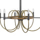 6-Light Candelabra Chandelier | 31" Antique Brass & Dark Bronze