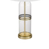 Table Lamp Set of 2 | Glass Dome Body | Off White Shade | Antique Brass