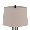 Table Lamp Set of 2 | Beige Drum Shade | Black Glass Pedestal Base