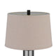 Table Lamp Set of 2 | Beige Drum Shade | Black Glass Pedestal Base