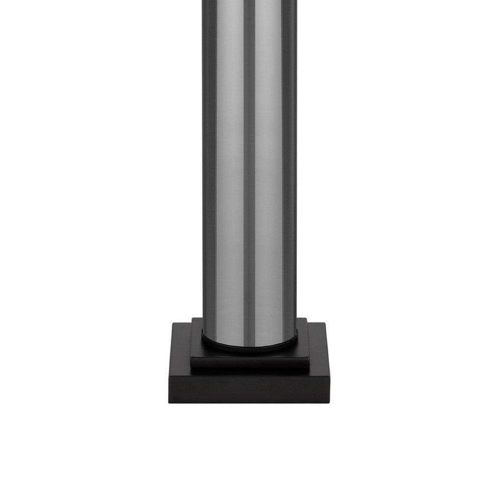 Table Lamp Set of 2 | Beige Drum Shade | Black Glass Pedestal Base