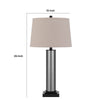 Table Lamp Set of 2 | Beige Drum Shade | Black Glass Pedestal Base