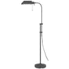 Arc Floor Lamp with Pull Chain | 42-58" Adjustable Pole | Gray Metal