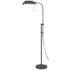 Arc Floor Lamp with Pull Chain | 42-58" Adjustable Pole | Gray Metal