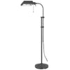 Arc Floor Lamp with Pull Chain | 42-58" Adjustable Pole | Gray Metal