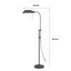 Arc Floor Lamp with Pull Chain | 42-58" Adjustable Pole | Gray Metal