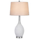 Table Lamp Set of 2 | Sculpted Slim Neck Glass Base | Off White Shade