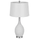 Table Lamp Set of 2 | Sculpted Slim Neck Glass Base | Off White Shade