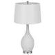 Table Lamp Set of 2 | Sculpted Slim Neck Glass Base | Off White Shade