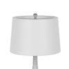 Table Lamp Set of 2 | Sculpted Slim Neck Glass Base | Off White Shade