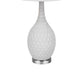 Table Lamp Set of 2 | Sculpted Slim Neck Glass Base | Off White Shade