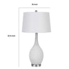 Table Lamp Set of 2 | Sculpted Slim Neck Glass Base | Off White Shade