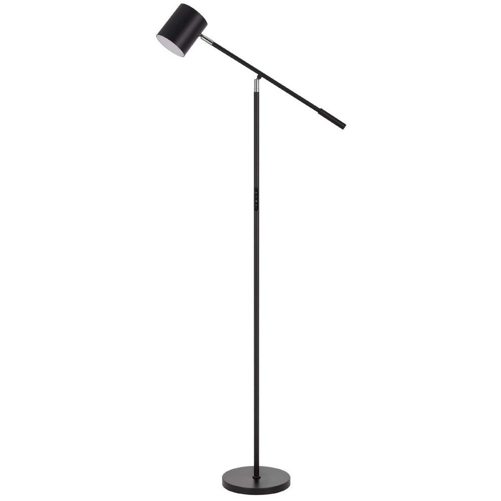 Floor Lamp with Touch Dimmer | 68" Angled Adjustable Arm | Black Metal