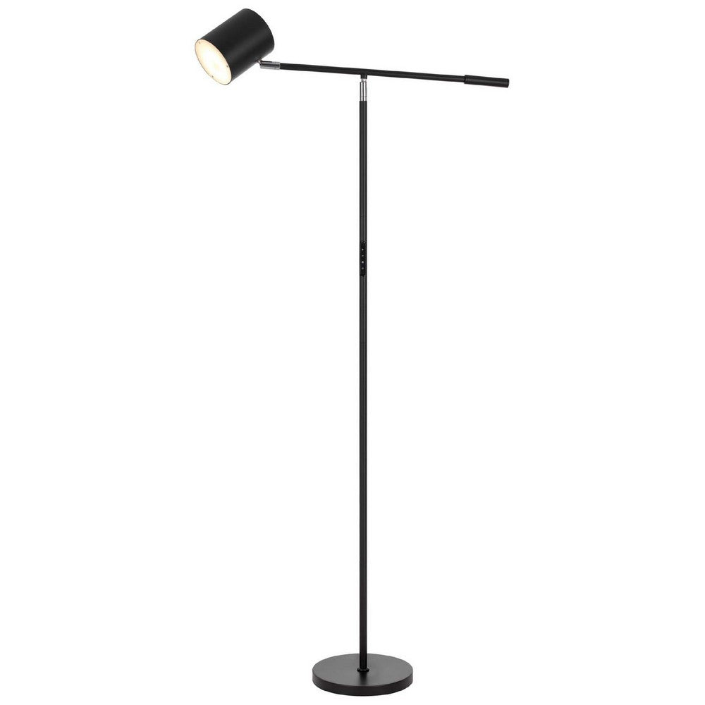 Floor Lamp with Touch Dimmer | 68" Angled Adjustable Arm | Black Metal