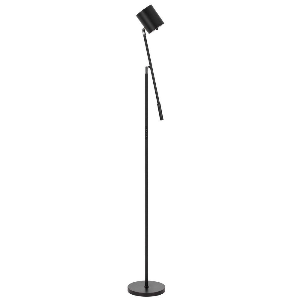 Floor Lamp with Touch Dimmer | 68" Angled Adjustable Arm | Black Metal