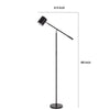 Floor Lamp with Touch Dimmer | 68" Angled Adjustable Arm | Black Metal