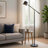 Floor Lamp with Touch Dimmer | 68" Angled Adjustable Arm | Black Metal