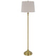 Floor Lamp with Light Gray Hardback Linen Shade | 61" Antique Brass