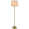 Floor Lamp with Light Gray Hardback Linen Shade | 61" Antique Brass