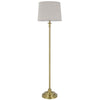 Floor Lamp with Light Gray Hardback Linen Shade | 61" Antique Brass