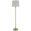 Floor Lamp with Light Gray Hardback Linen Shade | 61" Antique Brass