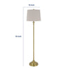 Floor Lamp with Light Gray Hardback Linen Shade | 61" Antique Brass