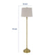 Floor Lamp with Light Gray Hardback Linen Shade | 61" Antique Brass