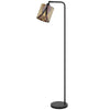 Tiffany Glass Floor Lamp with Adjustable Head | 58" Black | Natural Tones