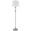 Floor Lamp with White Hardback Linen Shade | 61" Modern Brushed Steel