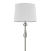 Floor Lamp with White Hardback Linen Shade | 61" Modern Brushed Steel