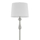 Floor Lamp with White Hardback Linen Shade | 61" Modern Brushed Steel