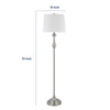 Floor Lamp with White Hardback Linen Shade | 61" Modern Brushed Steel