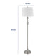 Floor Lamp with White Hardback Linen Shade | 61" Modern Brushed Steel