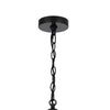 Pendant Light | Cylindric Caged Body with Braided Burlap Rope | Black Metal