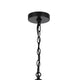 Pendant Light | Cylindric Caged Body with Braided Burlap Rope | Black Metal
